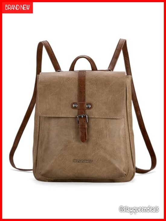 Faux Leather Convertible Backpack Purse for Women Daypack Crossbody Travel Work main image 4